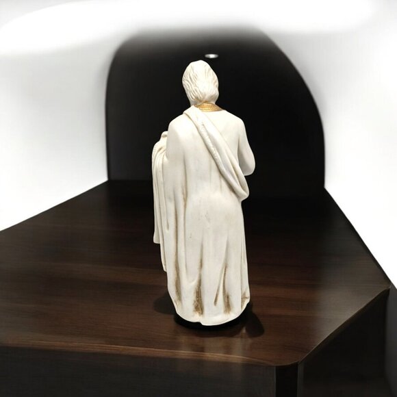 Nativity Joseph - White Bisque with Gold Trim - Christmas - Lantern - Picture 3 of 6